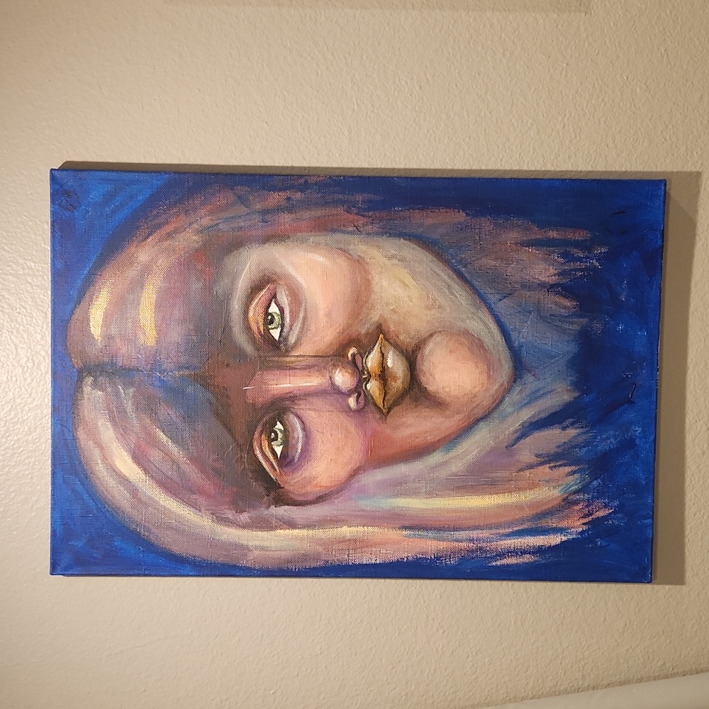"UNINTERESTED" - Oil and Acrylic on Canvas 91.5x24 inch